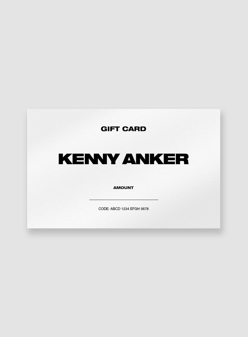 KENNY ANKER E-Gavekort