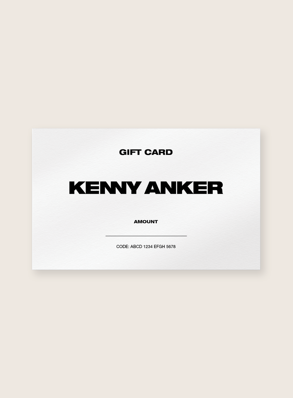 KENNY ANKER E-Gavekort
